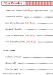 Menu La Vache Qui Tète - Viandes