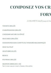 Menu Le 31 - Crumpets personnalisé