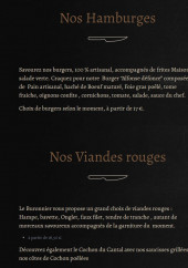 Menu Le Buronnier - les hamburgers et viandes