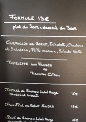 Menu Le Dérailleur - Un exemple de l' ardoise du jour
