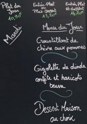 Menu Le Loft - Un exemple de l' ardoise du jour