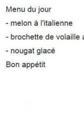 Menu Le pélican - Extrait de menu