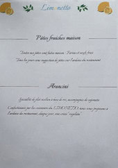 Menu Limonetto - Les pâtes et arancini
