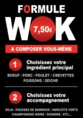 Menu Opanda - formule wok 7,50€