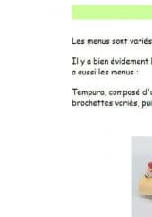 Menu Santooka - Les informations sur le menu
