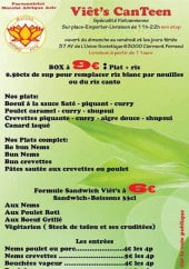 Menu Viet's Canteen - Les box et formules