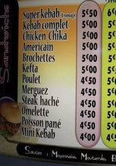 Menu Soleil Levant - Les sandwiches et paninis