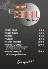 Menu Le Central - Les croques, salades et assiettes, ...