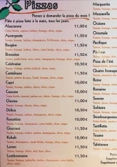Menu Pizzeria du Désert - Les menus 