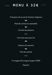 Menu Auberge de la Loue - Menu à 32€