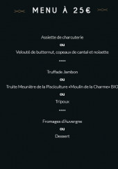 Menu Auberge de la Loue - Menu à 25€
