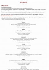 Menu La Petite Ferme - Le menu hiver
