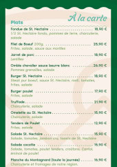 Menu Le Lac Pavin - Les plats et menu enfant