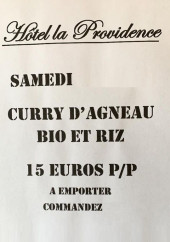 Menu Hotel de la Providence - Un exemple de plat du jour