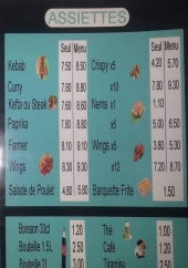 Menu Best saveur - Assiettes et boissons 