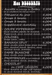Menu Le Chabada - Les desserts 