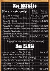 Menu Le Chabada - Les entrées et les plats