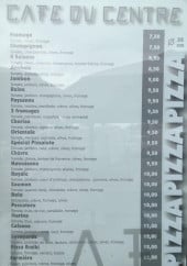 Menu Café du centre - Les pizzas