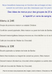 Menu Le Chistera - Les menus de groupes