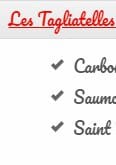 Menu mets gusto - les tagliatelles 