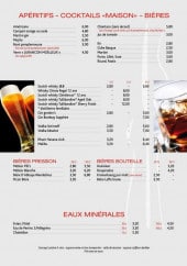 Menu Brasserie d’Iraty - Les apéritifs, cocktails maison et bières