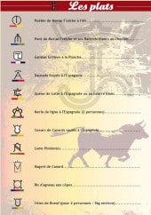 Menu Cidrerie Hernani - Les plats