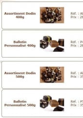 Menu Dodin - Les assortiments bodin, ballotins (400, 500)