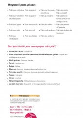 Menu L'épi des templiers - Les pains et petit déjeuner