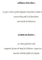 Menu La Table d' Aranda - Alliance terre-mer, desserts 
