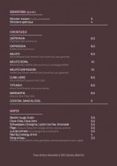 Menu Le Bar Basque - Les shooters, cocktails et softs