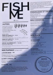 Menu Le Bayard - Les huitres, plats et sauces,...