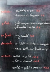 Menu Chezzeli - exemple de menu