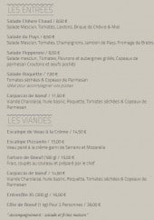 Menu La Pizzeria Bidart - Les entrées et viandes