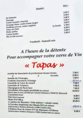 Menu Le Comptoir des Crus - Desserts et tapas 