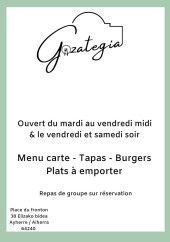 Menu Gozategia - Carte et menu Gozategia
, Ayherre