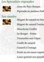 Menu Ogibarnia - Spécialités régionales et viandes