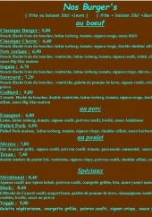 Menu Burger's & Soul Food - les burgers