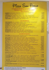 Menu Pizza San Pablo - Les pizzas et menu enfant