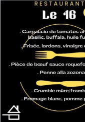 Menu Le 16 - Un exemple de menu du jour