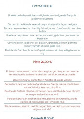 Menu Le Jeu De Paume - Les entrées, plats et desserts