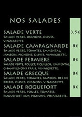 Menu Luz Pizza - Salades et plats