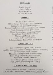 Menu Txalupa - Les fromages , desserts et glaces