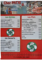 Menu Chez Patxi - Entrées, plats et desserts
