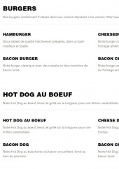 Menu Five Guys - Les burger et hot dog