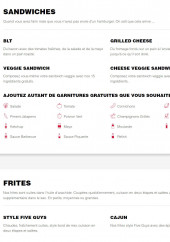 Menu Five Guys - Les sandwichs et frites