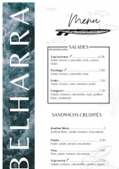 Menu Snack Belharra - Les salades et sandwiches crudités