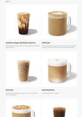 Menu Starbucks Coffee - Lait