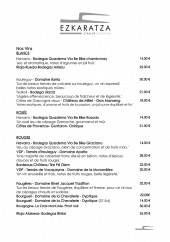 Menu Ezkaratza - Les vins