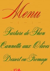 Menu L'Adour - Exemple de menu du jour