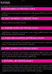 Menu Very Sushi'c - Les plateaux 